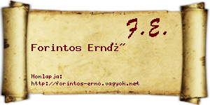 Forintos Ernő névjegykártya
