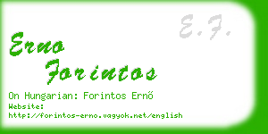 erno forintos business card