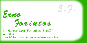 erno forintos business card